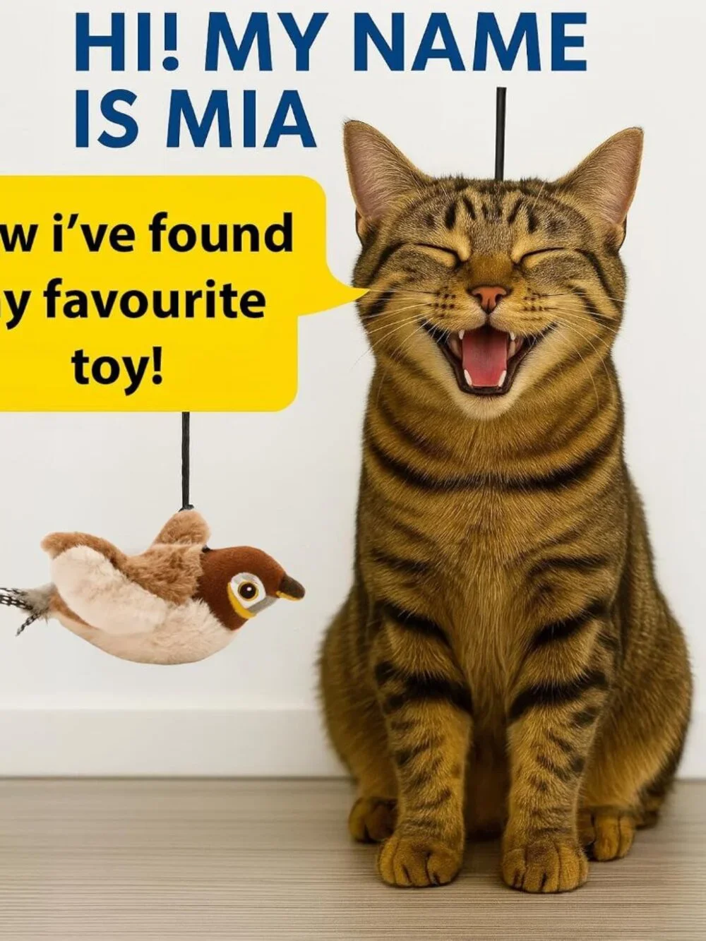 Chirping Toys Touch Activated Flapping Wings Sparrow Interactive Smart Cat Toys